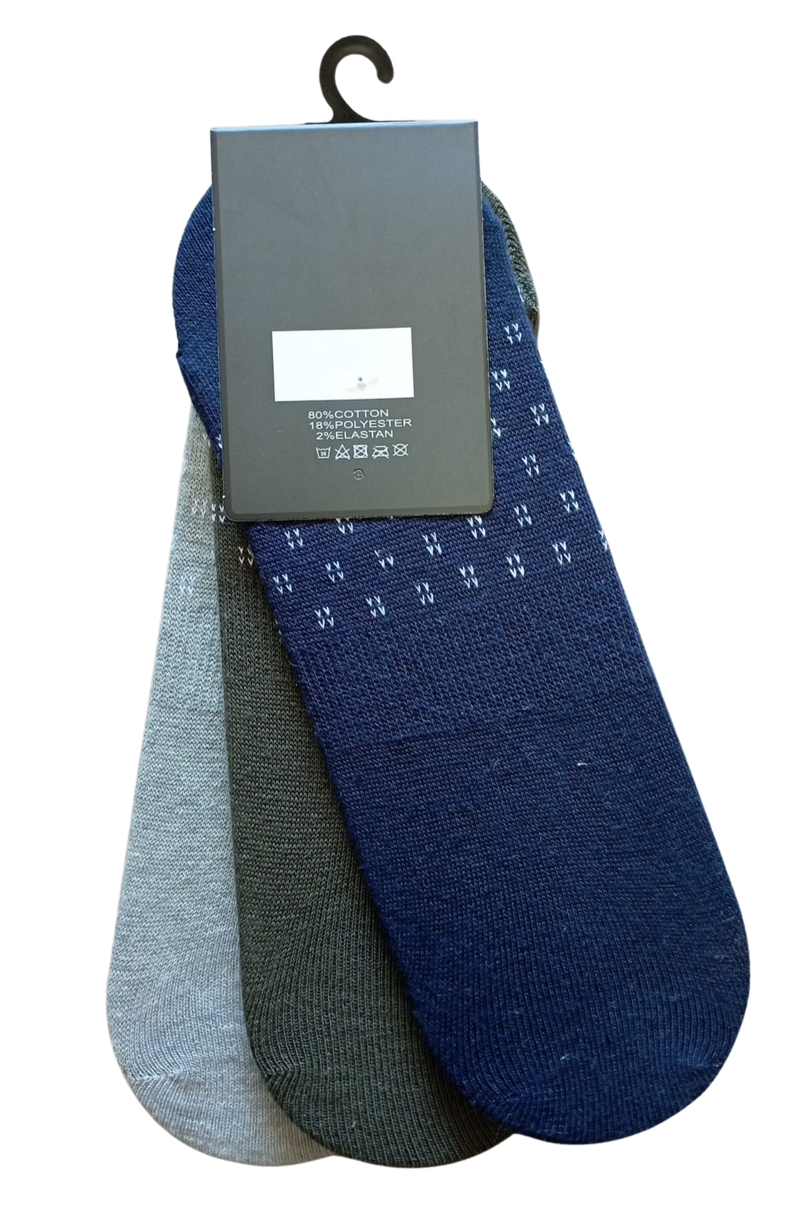 Gray-green-navy blue invisible socs
