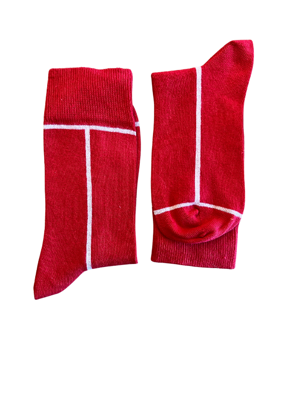 Red Socks with White Stripes