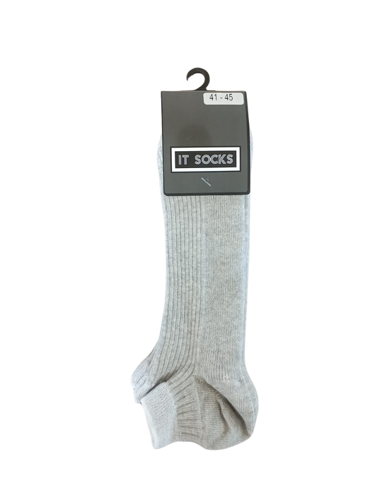 Grey Low-Cut Socks with White Glitter