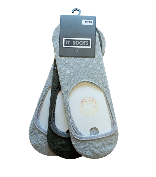 Light gray-green-light gray invisible socks