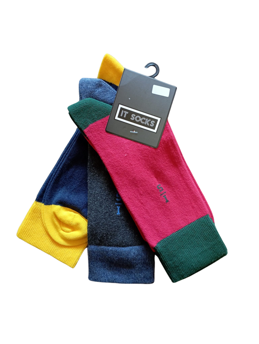 FUNKY Series Red Yellow Gray Socks Male