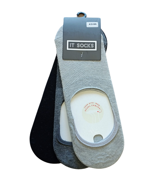 Black-Gray-Light Gray Invisible Socks