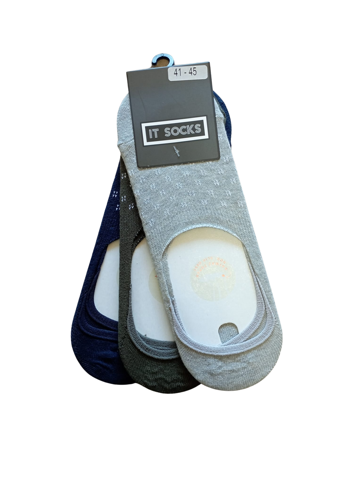 Gray-green-navy blue invisible socs