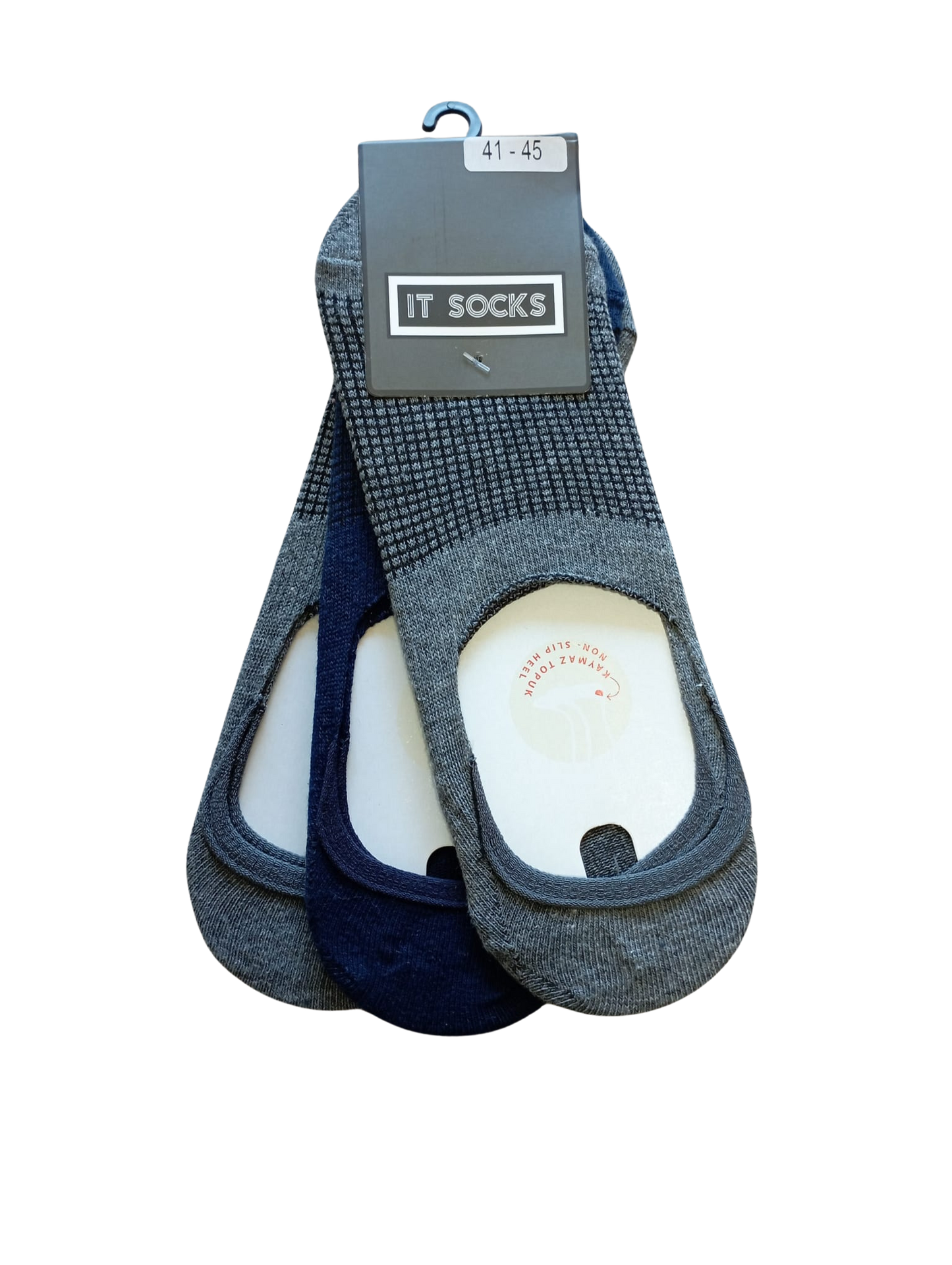 Grey-navy-gray invisible socks