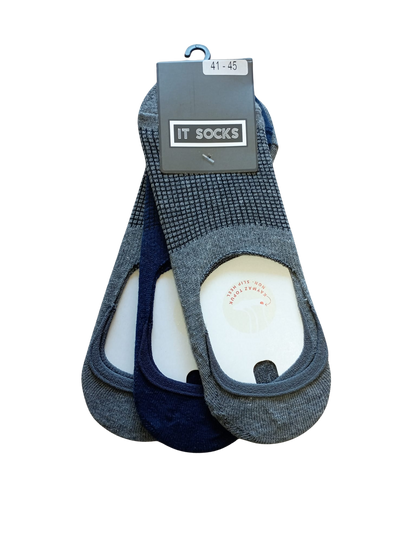 Grey-navy-gray invisible socks