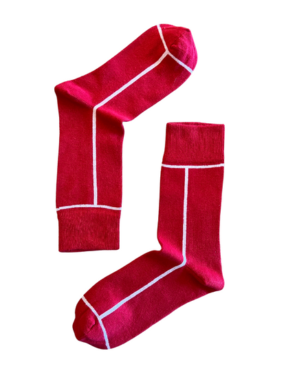 Red Socks with White Stripes