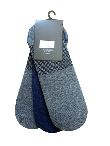 Grey-navy-gray invisible socks